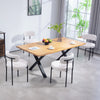 HOMCOM Dining Chairs Set of 4, Modern Kitchen Chairs with Berber Fleece Upholstery and Steel Legs for Living Room, Bedroom, Cream White