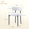 HOMCOM Dining Chairs Set of 4, Modern Kitchen Chairs with Berber Fleece Upholstery and Steel Legs for Living Room, Bedroom, Cream White