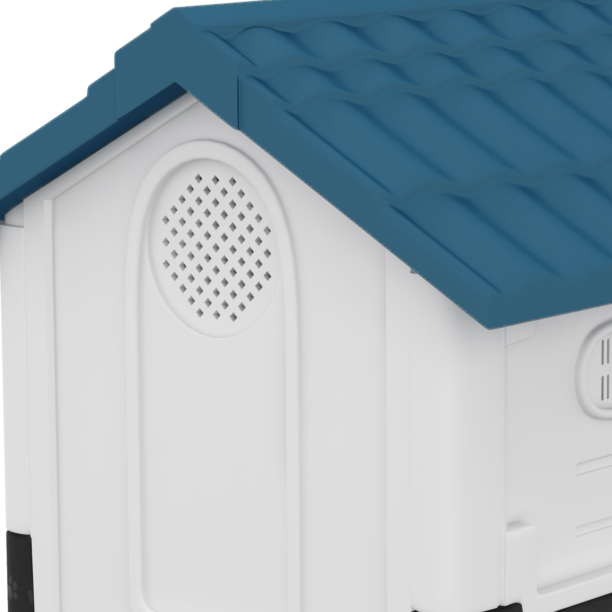PawHut Dog Kennel for Outside, Plastic Dog House, Water-Resistant Pet Shelter with Windows, for Garden Patio, Miniature and Small Dogs, 80 x 69 x 76cm - Blue
