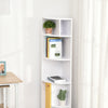 HOMCOM 5-Tier Corner Bookcase, Storage Bookshelf, Freestanding Display Shelves with Open Compartments and Cabinet for Home Office, Living Room, Study, White