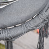 Outsunny Patio Hammock Chair, Hanging Rope Hammock Swing for Indoor & Outdoor Use with Backrest, Cotton-Polyester Blend, Fringe Tassels, Dark Grey