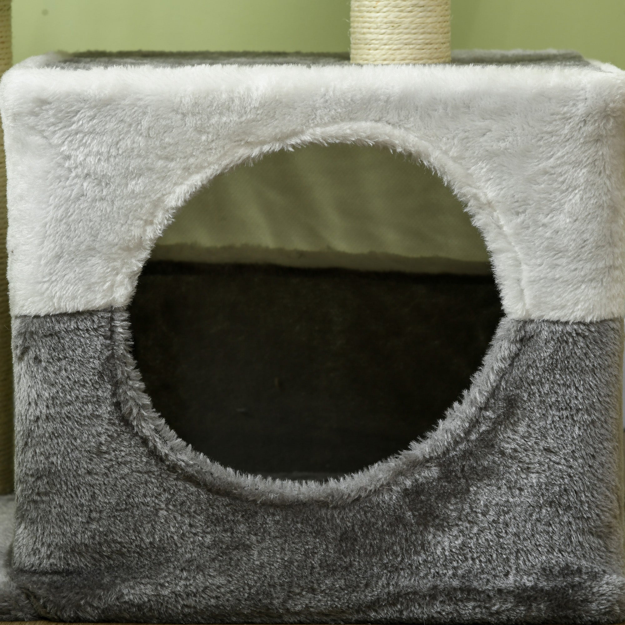 PawHut Cat Tree Tower for Indoor Cats Kitten House Scratching Posts with Condo Perch Interactive Mouse Toy, 45 x 33 x 70 cm, Grey