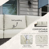 Outsunny 3-Seat Outdoor Couch with Cushions, PE Rattan Patio Couch with Wood Grain Armrests, Outdoor Sofa for Porch, Sunroom, Garden, Poolside, Cream White