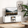 HOMCOM TV Stand with Storage for 55 Inch TV, Modern TV Table with 2 Open Shelves and 2 Cabinets, TV Console for Living Room, White
