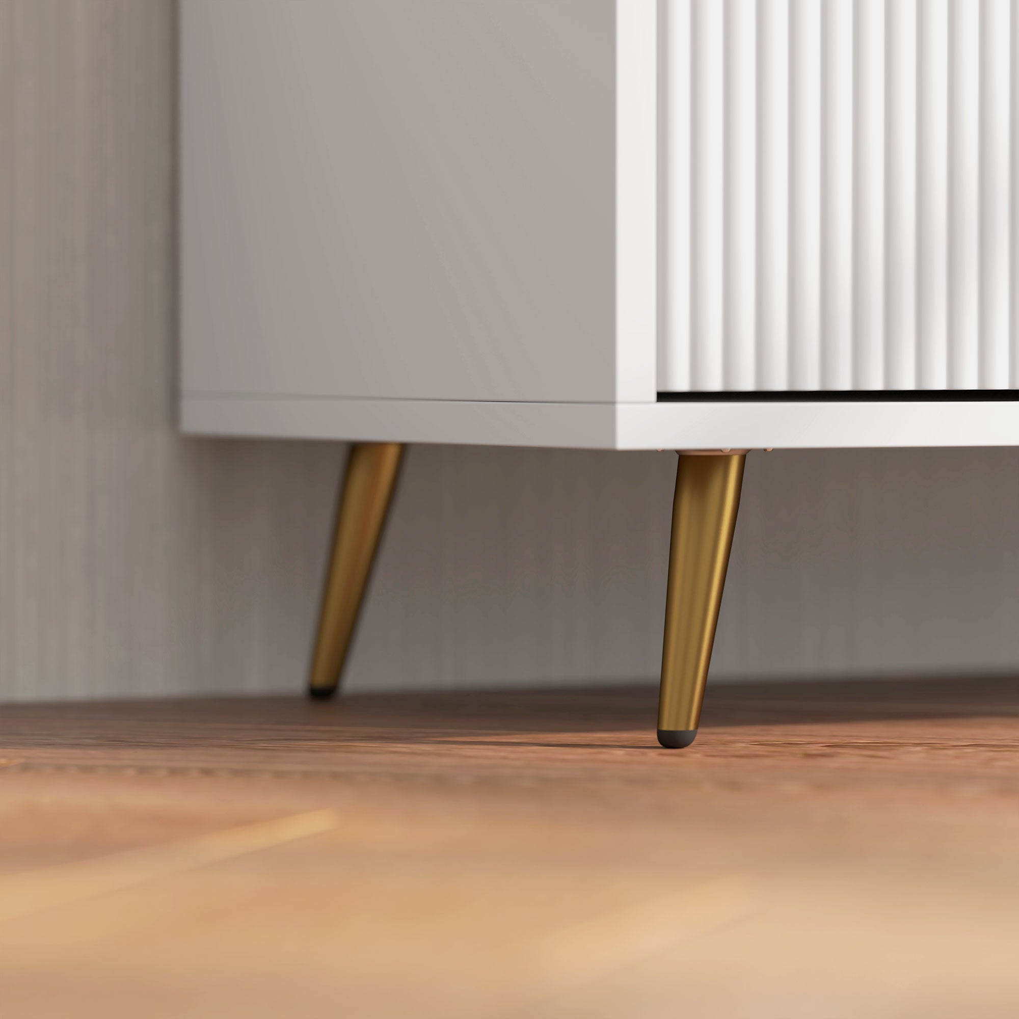 HOMCOM TV Stand with Storage for 55 Inch TV, Modern TV Table with 2 Open Shelves and 2 Cabinets, TV Console for Living Room, White