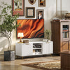 HOMCOM TV Stand with Storage for 55 Inch TV, Modern TV Table with 2 Open Shelves and 2 Cabinets, TV Console for Living Room, White