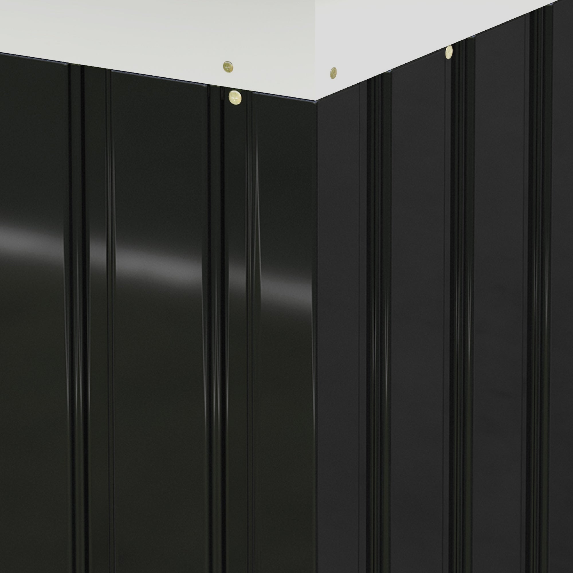 Outsunny 9' x 4' Metal Storage Shed, Garden Tool House with Foundation Kit, Double Sliding Doors, Air Vents for Backyard, Patio, Lawn, Dark Grey