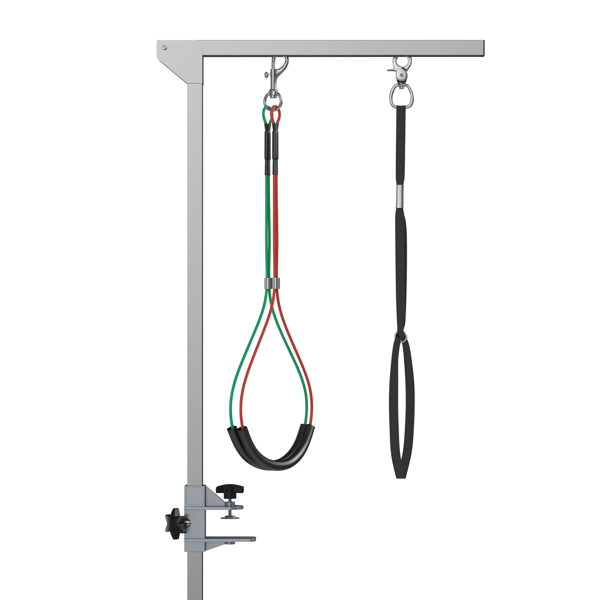 PawHut Foldable Pet Grooming Arm w/ Clamp 30 Inch Height Adjustable, Dog Grooming Loop, Two No Sit Haunch Holders for Small Medium Dogs, Sliver