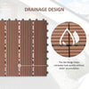 Outsunny 11 Pcs Plastic Interlocking Deck Tiles, 12" x 12" Non-slip Outdoor Flooring Tiles, 11 sq.ft. per Pack, All Weather for Indoor Outdoor Patio Balcony, Light Brown