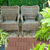 Outsunny 11 Pcs Plastic Interlocking Deck Tiles, 12" x 12" Non-slip Outdoor Flooring Tiles, 11 sq.ft. per Pack, All Weather for Indoor Outdoor Patio Balcony, Light Brown