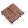 Outsunny 11 Pcs Plastic Interlocking Deck Tiles, 12" x 12" Non-slip Outdoor Flooring Tiles, 11 sq.ft. per Pack, All Weather for Indoor Outdoor Patio Balcony, Light Brown