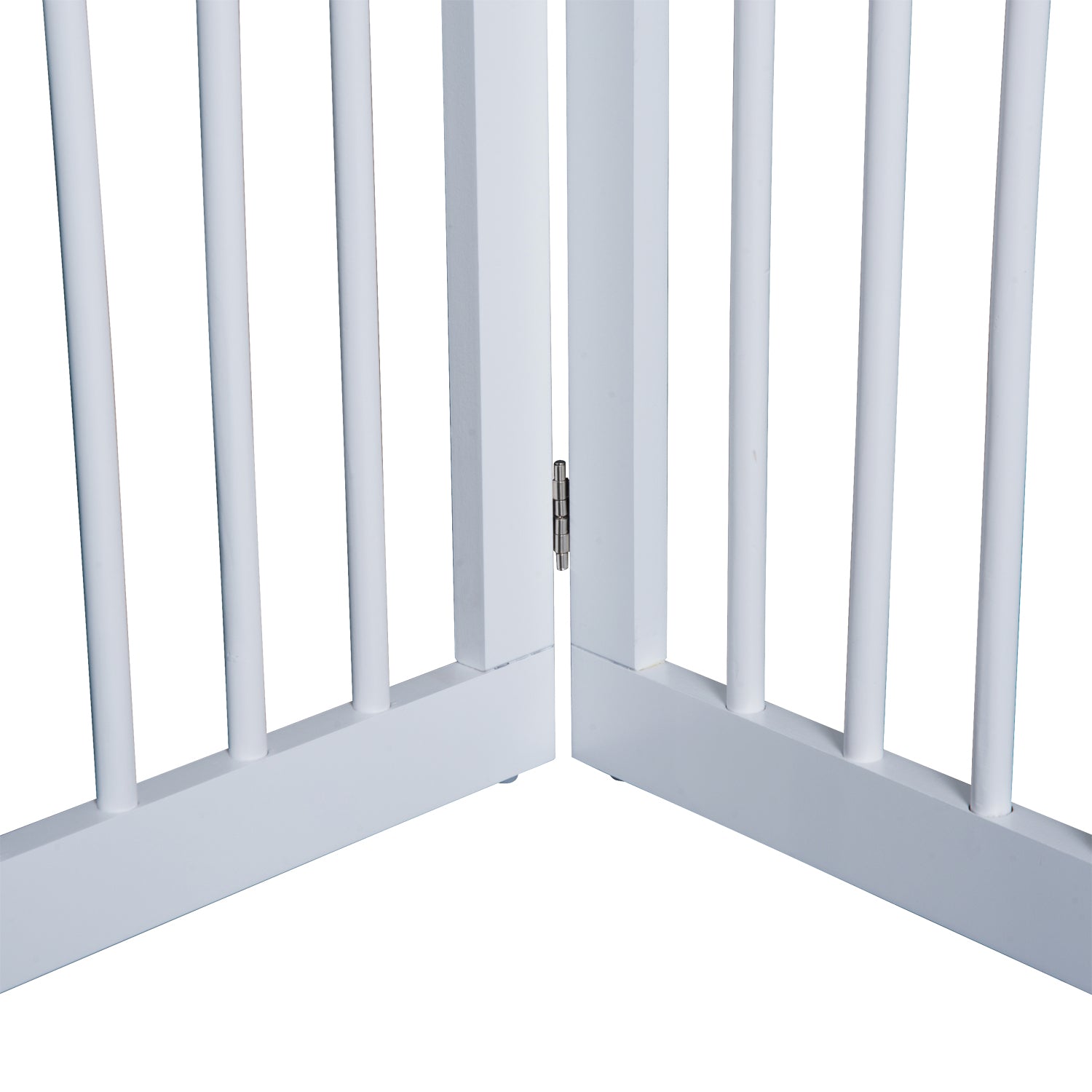 Pawhut Wooden Foldable Dog Gate Stepover Panel Pet Fence Freestanding Safety Barrier for the House, Doorway, Stairs(White)