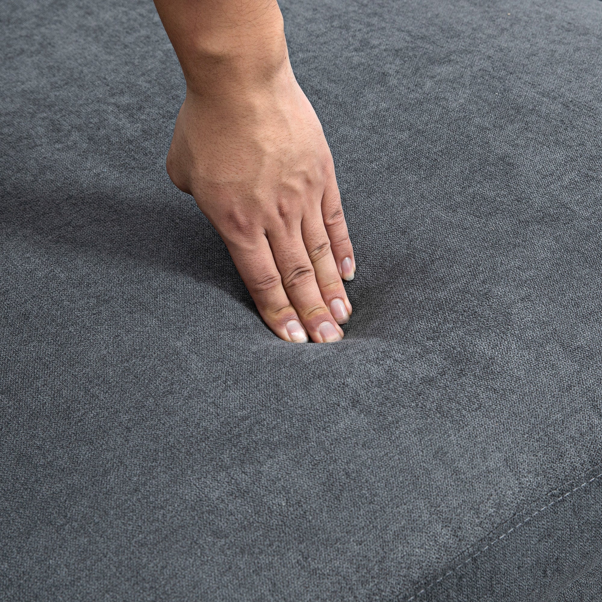 HOMCOM Sectional Sofa, 4 Seater Corner Sofa with Double Chaise Lounge, Modern U Shape Couch with Wooden Legs and Arms, Fabric Sofa for Living Room, Bedroom, Dark Grey