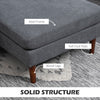 HOMCOM Sectional Sofa, 4 Seater Corner Sofa with Double Chaise Lounge, Modern U Shape Couch with Wooden Legs and Arms, Fabric Sofa for Living Room, Bedroom, Dark Grey