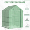 Outsunny 56" x 54" x 74" Walk-in Greenhouse Portable Garden Plant Flower Seed Warm House with 8 Shelves Outdoor Plant Growth Hot House PE Cover Green
