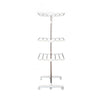 HOMCOM 3-Tier Clothes Drying Rack, Stainless Steel Laundry Rack with 2 Side Wings and 6 Castors, Collapsible Adjustable Clothes Airer for Indoor Outdoor, White