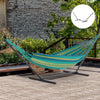 Outsunny 11.8'L Hammock Stand Extra Long Heavy Duty Straight Pole Day Bed Swing Metal Frame Simple Set Up Garden Outdoor Camping Picnic Use Black
