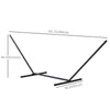 Outsunny 11.8'L Hammock Stand Extra Long Heavy Duty Straight Pole Day Bed Swing Metal Frame Simple Set Up Garden Outdoor Camping Picnic Use Black