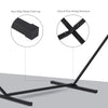 Outsunny 11.8'L Hammock Stand Extra Long Heavy Duty Straight Pole Day Bed Swing Metal Frame Simple Set Up Garden Outdoor Camping Picnic Use Black