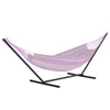 Outsunny 11.8'L Hammock Stand Extra Long Heavy Duty Straight Pole Day Bed Swing Metal Frame Simple Set Up Garden Outdoor Camping Picnic Use Black