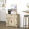HOMCOM Sideboard Buffet Cabinet, Farmhouse Kitchen Storage Cabinet with Rustic Barn Door and Drawer, Oak