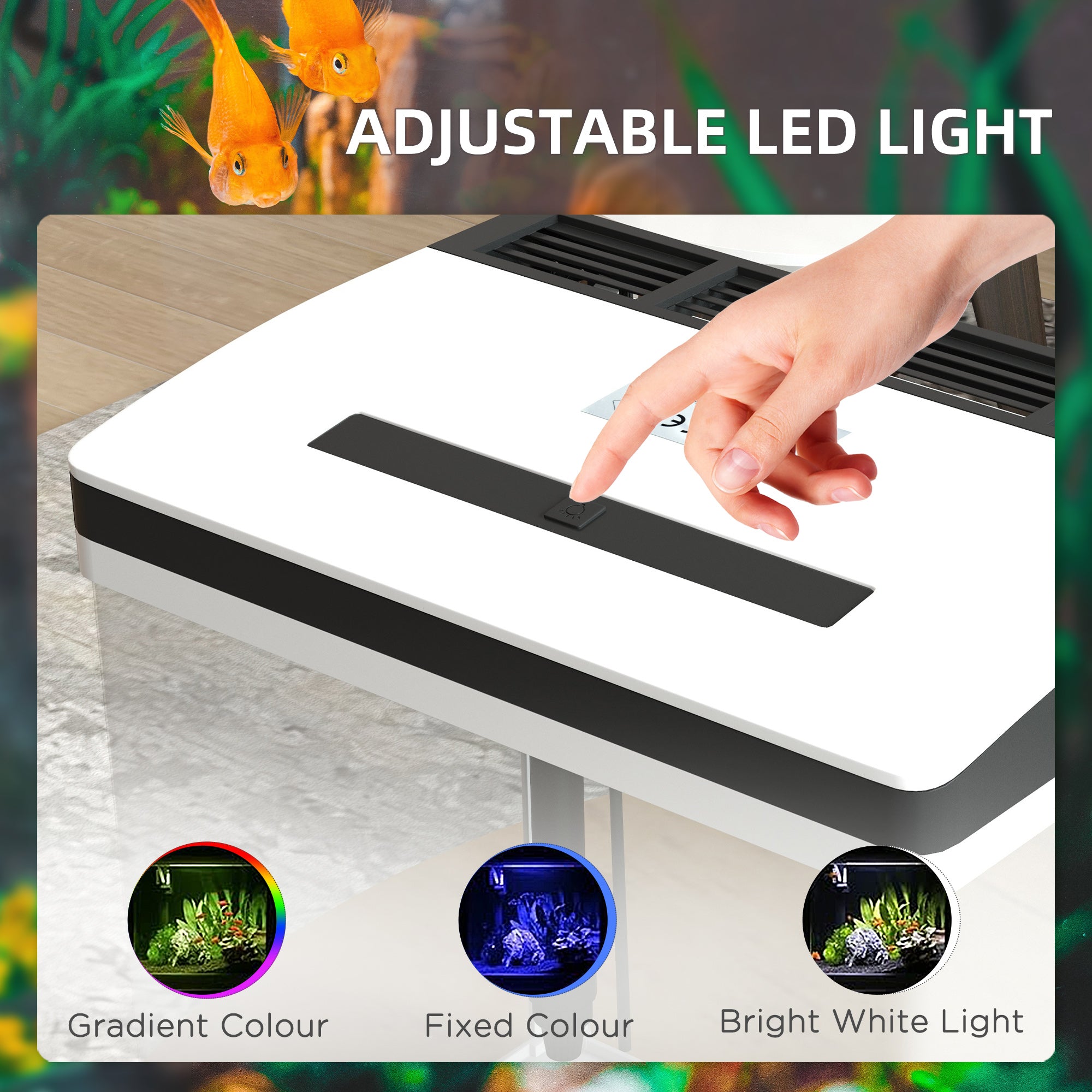 PawHut Aquarium, 28L Glass Fish Tank with Filter, LED Lighting, Water Pump, for Bettas, Guppies, Mini Parrot Fishes, Shrimp, Goldfish, 38 x 26 x 39.5cm
