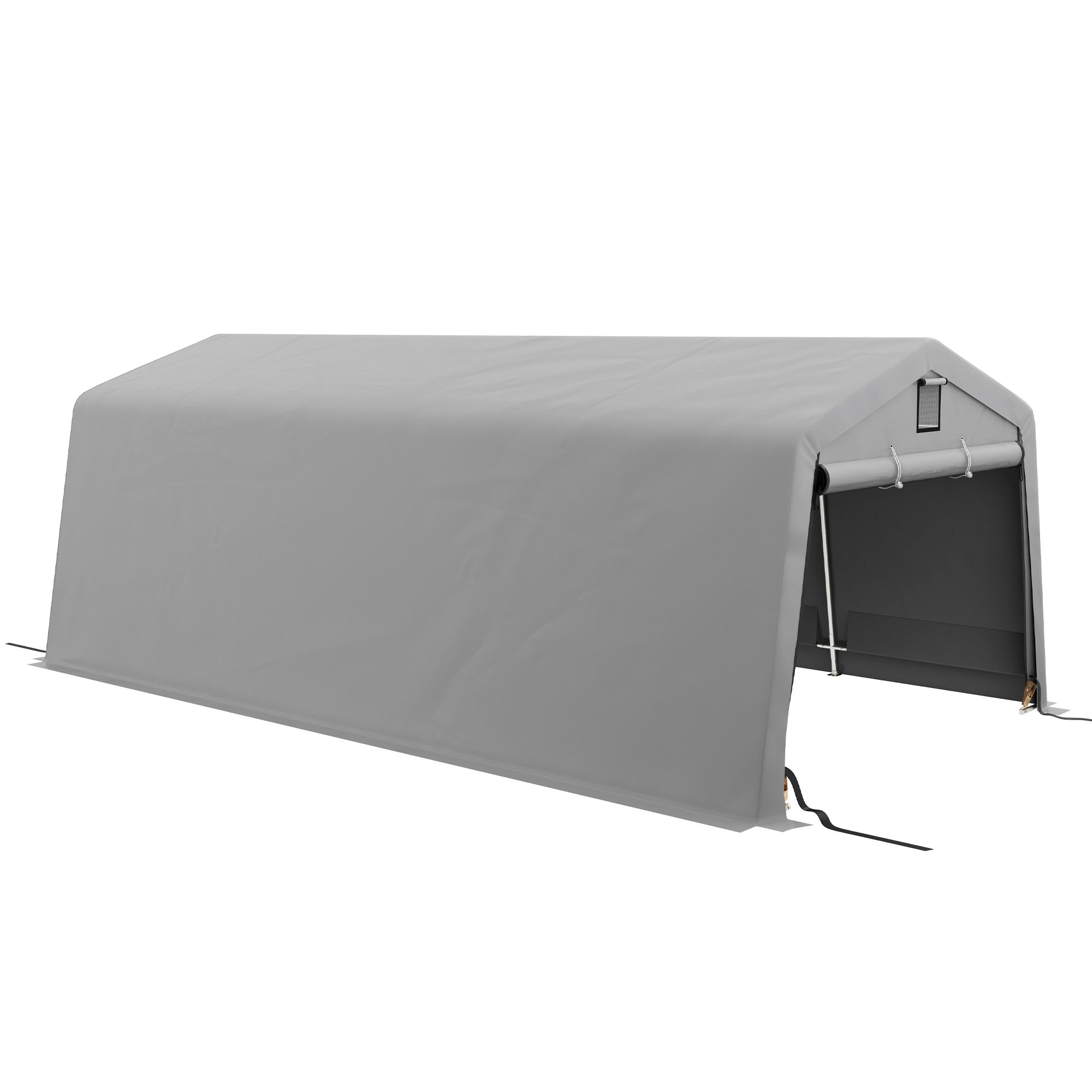 Outsunny 11' x 20' Heavy Duty Carport, Portable Garage Canopy Tent with 2 Ventilation Windows and Large Door, for Car, Truck, Boat, Motorcycle, Bike, Garden Tools, Grey
