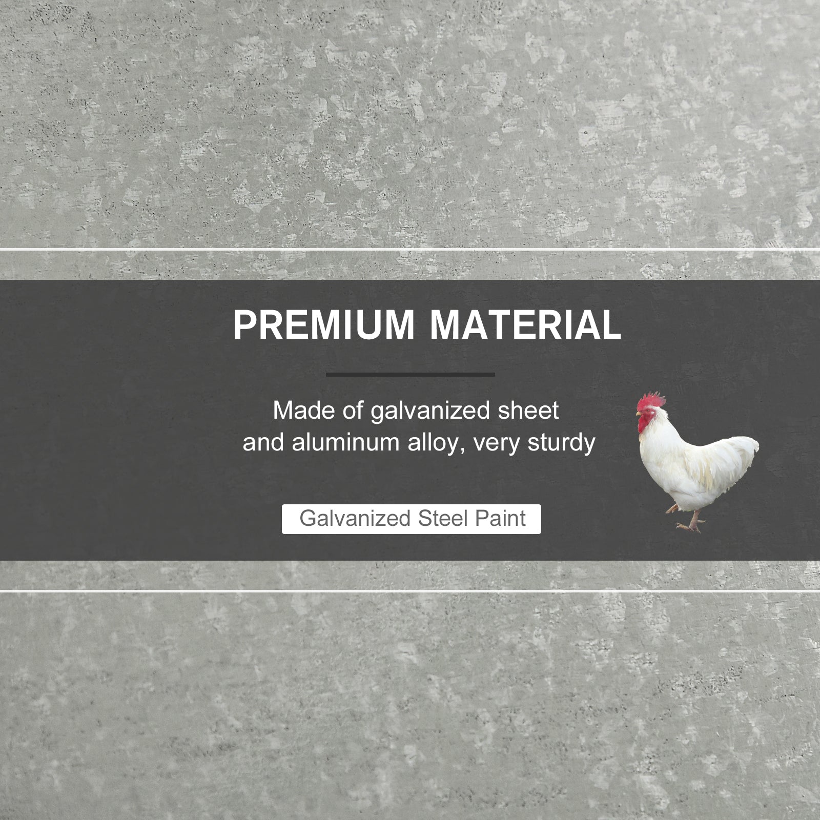 PawHut 30 lbs Capacity Automatic Chicken Poultry Feeder with a Galvanized Steel and Aluminium Build, Weatherproof Design
