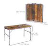 Outsunny 35.5" Folding Picnic Table with 2 Adjustable Heights, Outdoor Portable Camping Table with Handle, Lightweight Aluminum Frame, for BBQ, Party, RV Trips, Coffee