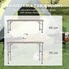 Outsunny 35.5" Folding Picnic Table with 2 Adjustable Heights, Outdoor Portable Camping Table with Handle, Lightweight Aluminum Frame, for BBQ, Party, RV Trips, Coffee