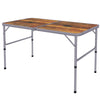 Outsunny 35.5" Folding Picnic Table with 2 Adjustable Heights, Outdoor Portable Camping Table with Handle, Lightweight Aluminum Frame, for BBQ, Party, RV Trips, Coffee
