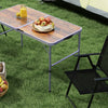Outsunny 35.5" Folding Picnic Table with 2 Adjustable Heights, Outdoor Portable Camping Table with Handle, Lightweight Aluminum Frame, for BBQ, Party, RV Trips, Coffee