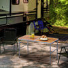 Outsunny 35.5" Folding Picnic Table with 2 Adjustable Heights, Outdoor Portable Camping Table with Handle, Lightweight Aluminum Frame, for BBQ, Party, RV Trips, Coffee