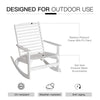 Outsunny Patio Rocking Chair Non-slip Porch Rocker for Balcony Garden Terrace Bamboo White