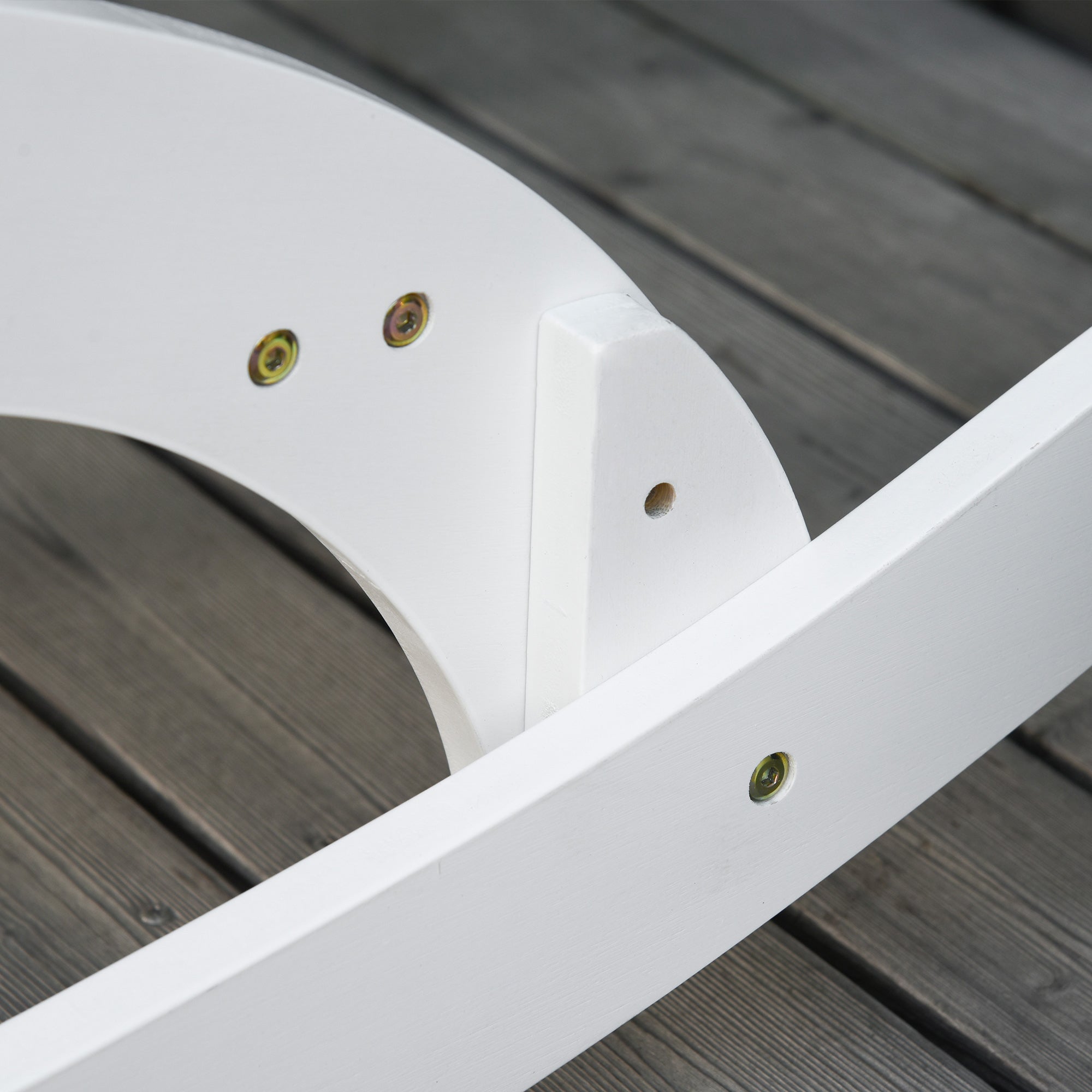 Outsunny Patio Rocking Chair Non-slip Porch Rocker for Balcony Garden Terrace Bamboo White