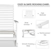 Outsunny Patio Rocking Chair Non-slip Porch Rocker for Balcony Garden Terrace Bamboo White