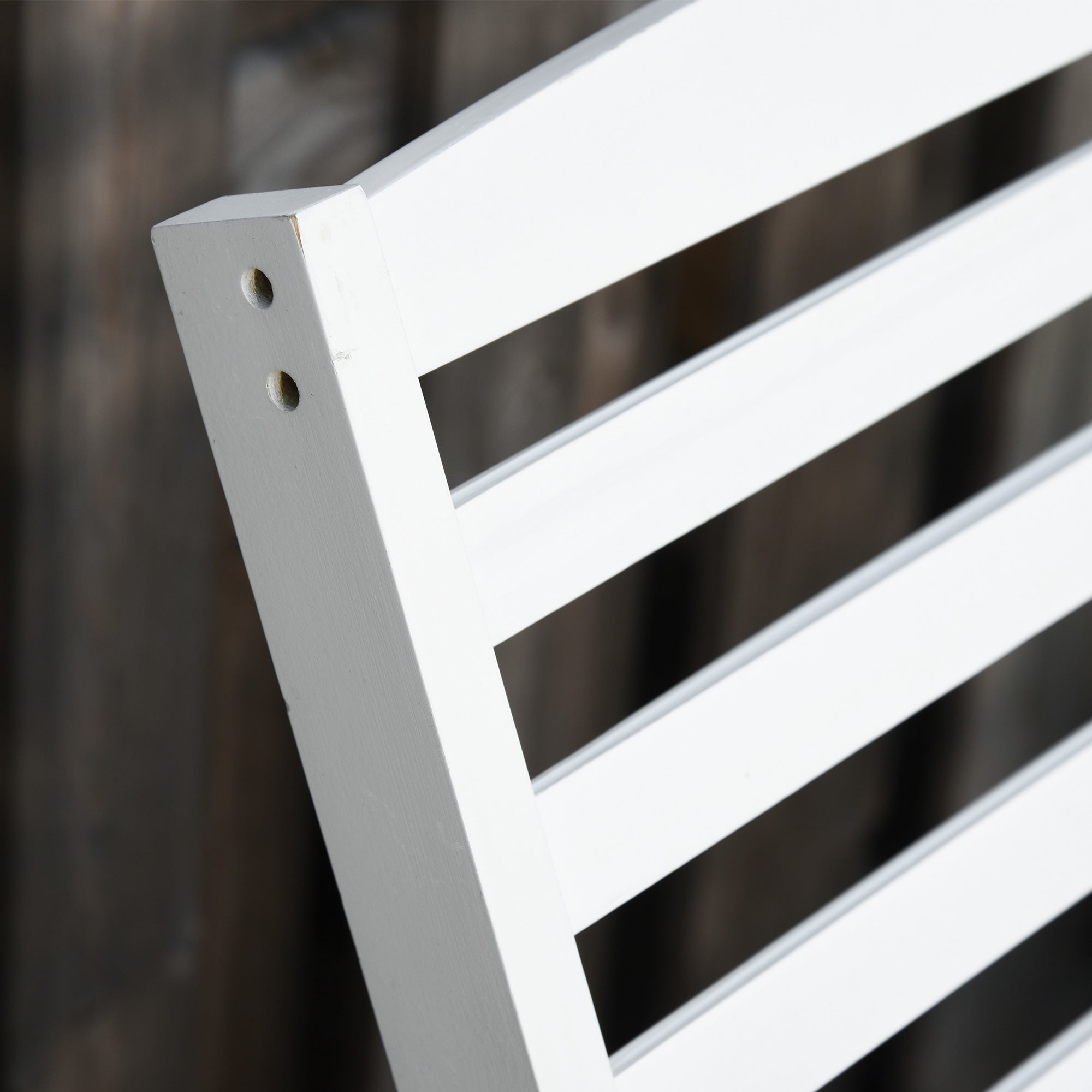 Outsunny Patio Rocking Chair Non-slip Porch Rocker for Balcony Garden Terrace Bamboo White