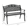 Outsunny 2-seater Aluminum Garden Bench Outdoor Loveseat Chair for Outdoor, Patio, Yard, Lawn with Floral Pattern