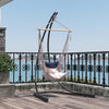 Outsunny Hammock Chair Stand, Heavy Duty Steel Hammock Stand Only with Extra Large Base, Single Hanging Egg Chair Swing Frame for Indoor Outdoor, 330 LBS Capacity, Black