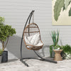 Outsunny Hammock Chair Stand, Heavy Duty Steel Hammock Stand Only with Extra Large Base, Single Hanging Egg Chair Swing Frame for Indoor Outdoor, 330 LBS Capacity, Black