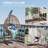 Outsunny Hammock Chair Stand, Heavy Duty Steel Hammock Stand Only with Extra Large Base, Single Hanging Egg Chair Swing Frame for Indoor Outdoor, 330 LBS Capacity, Black