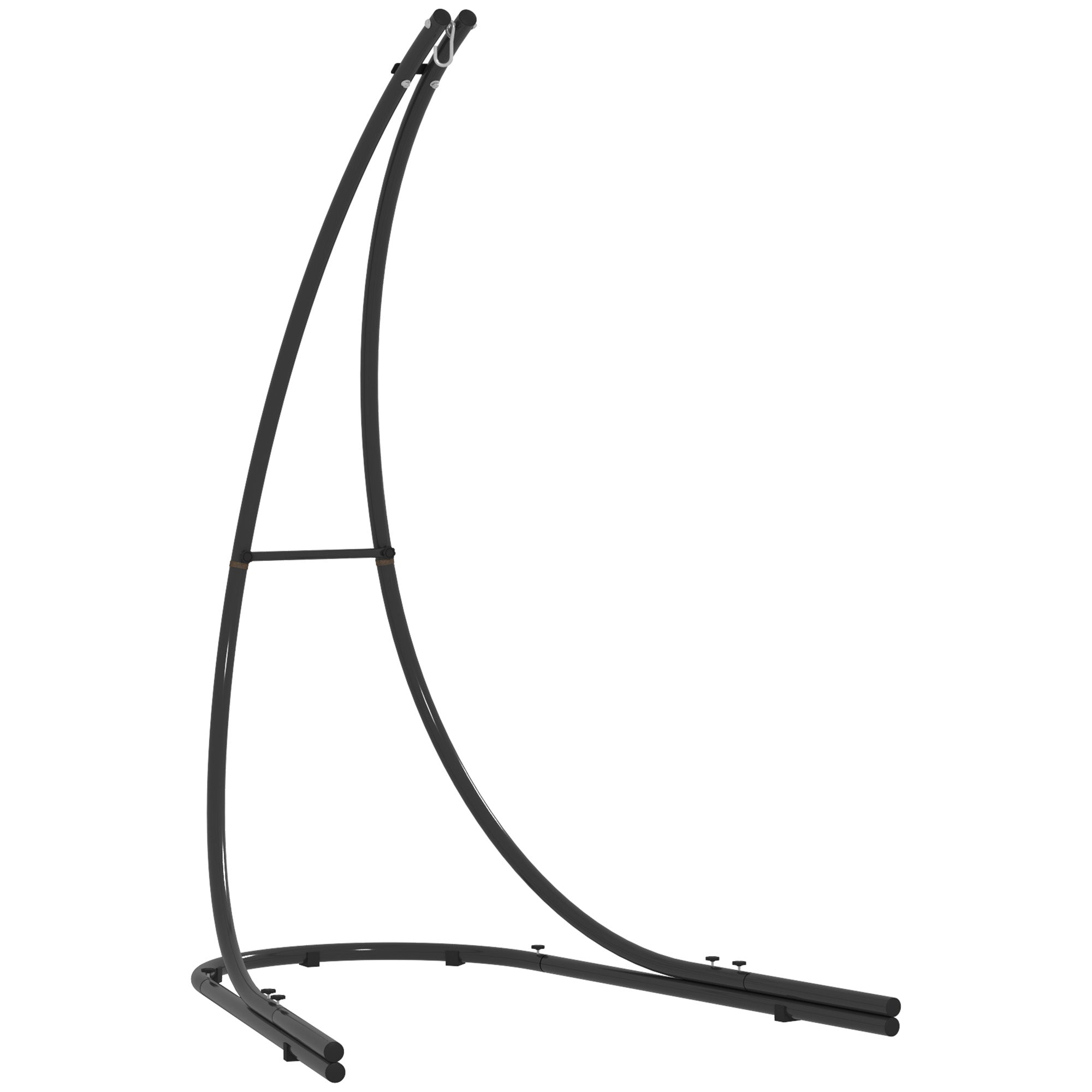 Outsunny Hammock Chair Stand, Heavy Duty Steel Hammock Stand Only with Extra Large Base, Single Hanging Egg Chair Swing Frame for Indoor Outdoor, 330 LBS Capacity, Black