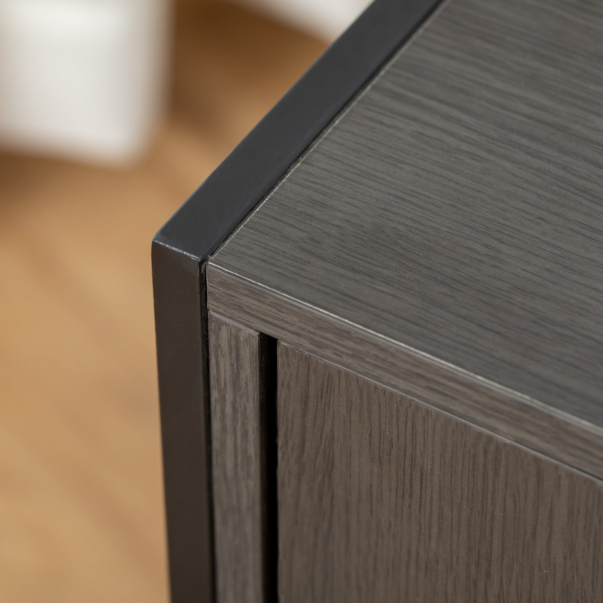 PawHut Cat Litter Box Enclosure Hidden Cat Furniture Cabinet Indoor Cat Washroom Double-door Nightstand End Table with Damping Hinge Multiple Storage Place Adjustable Partition Black