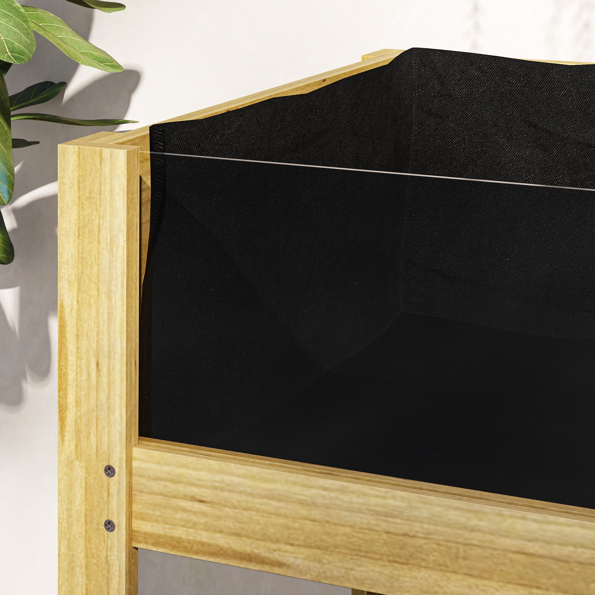 Outsunny Wooden Raised Garden Bed Planter with Acrylic Panels, Elevated Planter Box Outdoor Raised Planter with Drainage Holes for Vegetables Flowers Herbs, 43.3
