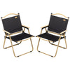 Outsunny Set of 2 Camping Chair, Lightweight Folding Chair, Portable Armchairs, Excellent for Festivals, Fishing, Beach and Hiking, Black
