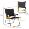 Outsunny Set of 2 Camping Chair, Lightweight Folding Chair, Portable Armchairs, Excellent for Festivals, Fishing, Beach and Hiking, Black