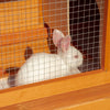 PawHut Wooden Rabbit Hutch Small Animal House Cage 2-Level w/ Run Backyard