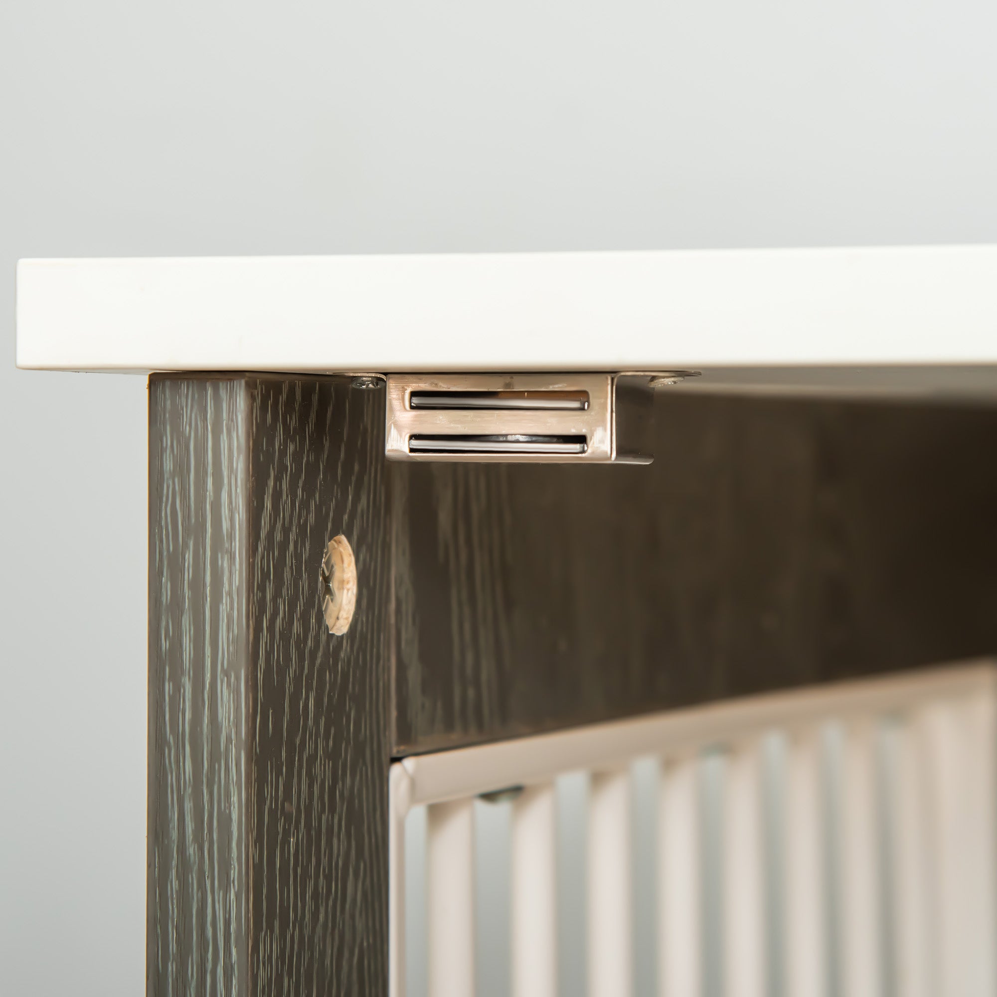 PawHut Dog Crate, Pet Cage Kennel, End Table Furniture Style, Indoor Decorative Dog House, with Wooden Top, Adjustable Feet, for Small Dogs, Grey