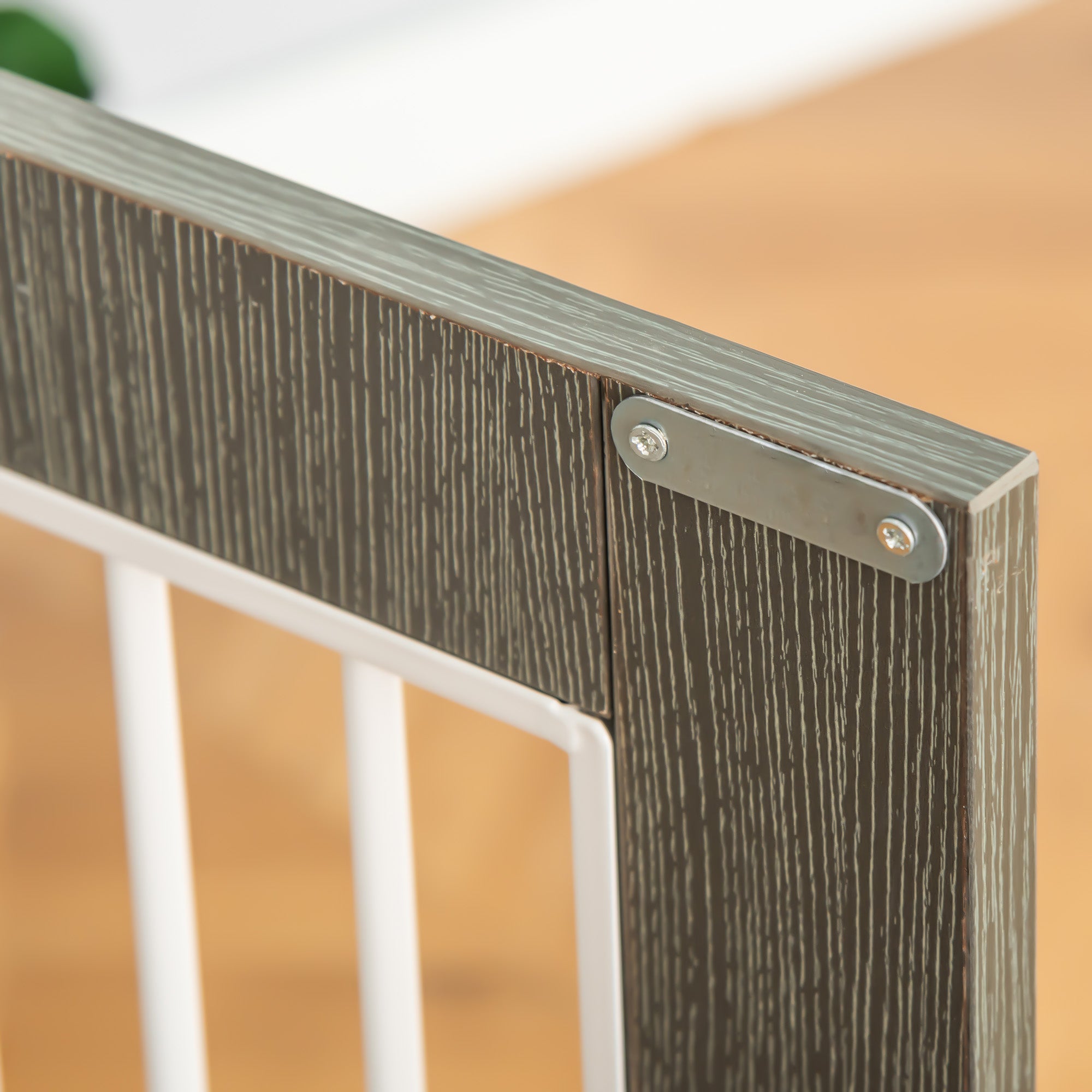 PawHut Dog Crate, Pet Cage Kennel, End Table Furniture Style, Indoor Decorative Dog House, with Wooden Top, Adjustable Feet, for Small Dogs, Grey