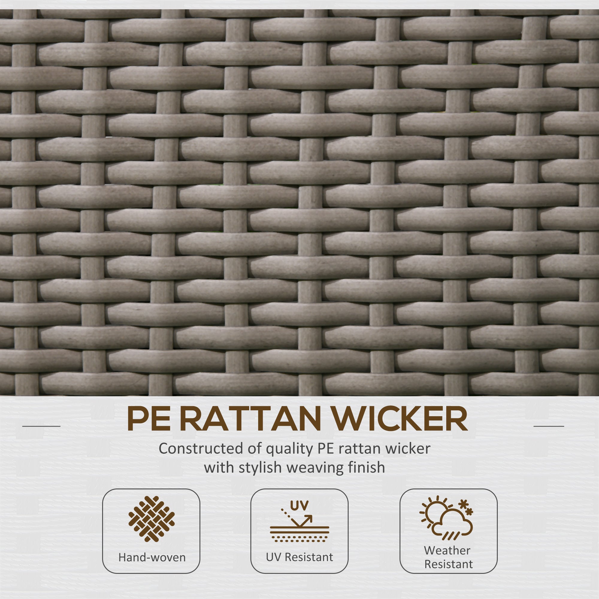 Outsunny Rattan Outdoor Planter with Lattice Trellis for Climbing Plants, Free Standing Wicker Raised Planter Box with Storage for Garden, Patio, Balcony, Porch, Grey